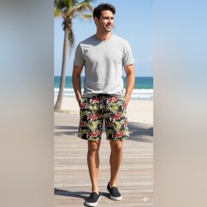 Tommy Bahama Cotton Tropical Print Jam Shorts Floral Men’s Size‎ Large